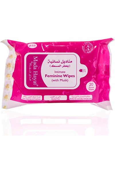 Mada Hayat Intimate Feminine Wipes 20pcs(0802) --- مدي حياة مناديل النسائية ب...