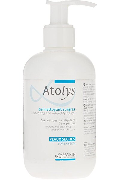 LYSASKIN جل أتوليز المرطب المنظف للبشرة الجافة - للبالغين والأطفال 200 مل