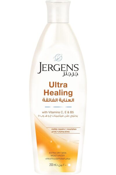 Jergens لوشن الجسم ألترا هيلينج - 200 مل، مرطب سريع الامتصاص لتغذية عميقة، مث...