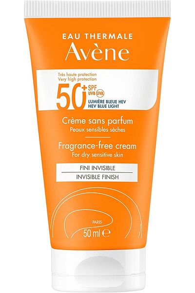 Avene كريم حماية عالية من الشمس بمعامل حماية 50 للبشرة الجافة، 50 مل