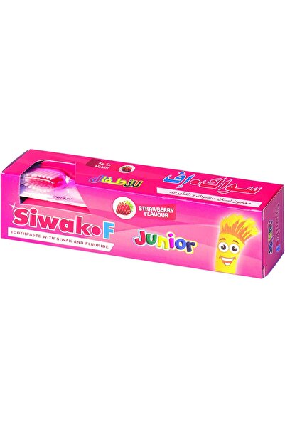 SIWAK.F سواك اف معجون اسنان للاطفال 50جرام بالفراولة احمر فرشاة 10211