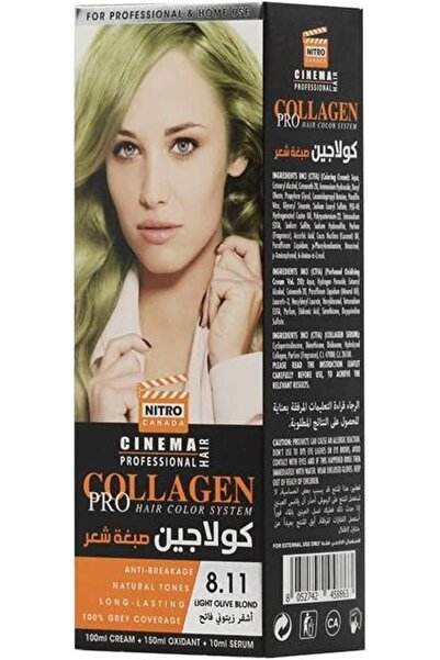 NITRO CANADA صبغة شعر كولاجين برو، 8.11 أشقر زيتوني فاتح