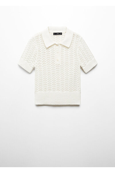 MANGO Woman Kadın Kırık Beyaz Kazak 67058651