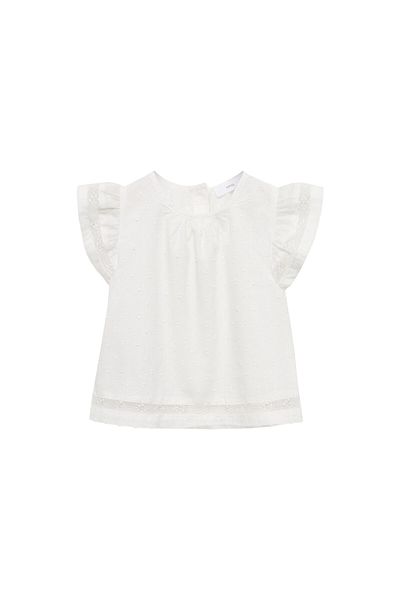 MANGO Bluză albă cireș pentru fetiță 67037925