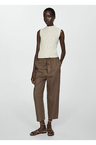 MANGO Woman Καφέ Γυναικείο Παντελόνι 77150332
