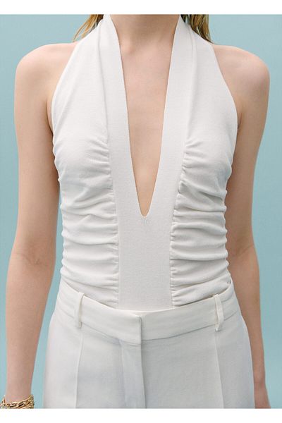 MANGO Woman Weißer Frauen-Body 67098651