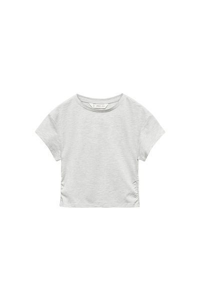 MANGO Woman Light Grey Girl's T-Shirt 67957128