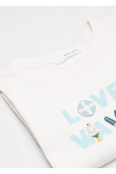 MANGO Woman Kirik Beyaz Erkek Bebek T-Shirt 67027717