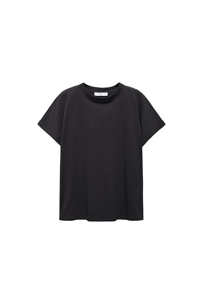 MANGO Woman Women's Black T-Shirt 67835146
