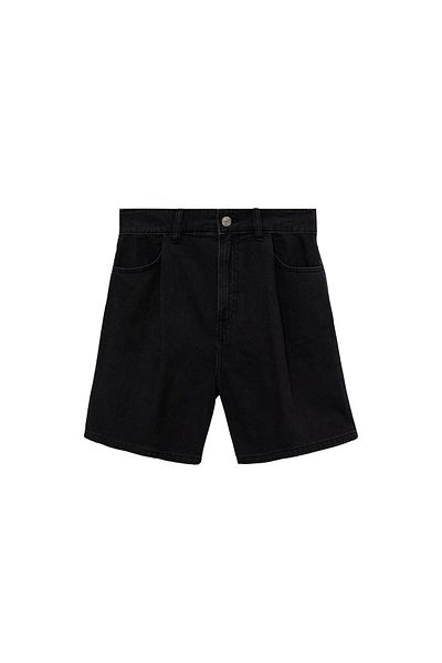 MANGO Woman Women's Black Denim Shorts and Bermudas - 77110256
