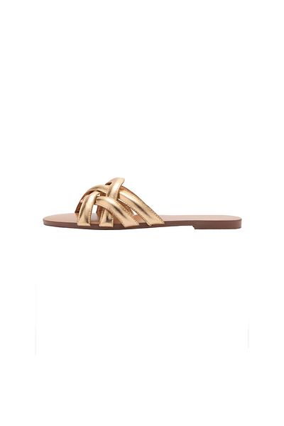 MANGO Woman Sandale de damă aurii 77043672