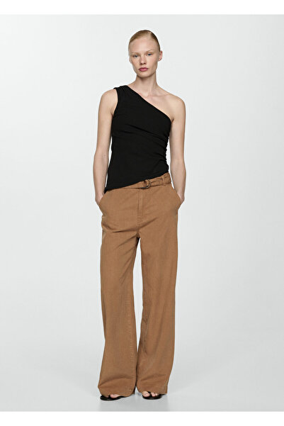 MANGO Woman Kahverengi Kadın  Pantolon 67099050