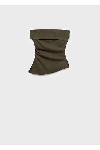 MANGO KHAKI Γυναικείο Μπουστάκι 67028654