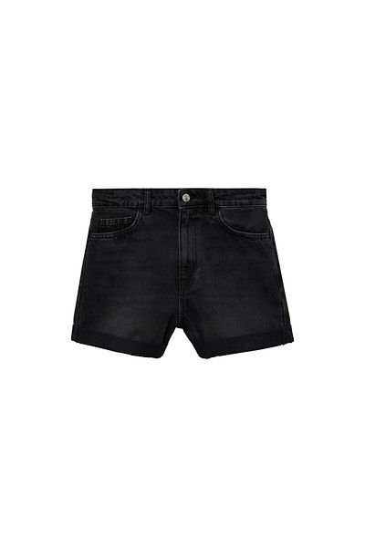 MANGO Woman Black Denim Women's Shorts & Bermuda 77240573