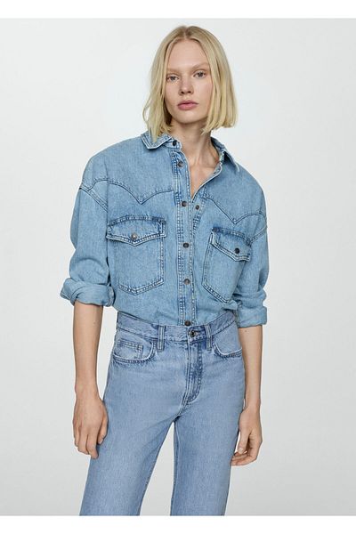 MANGO Woman Medium Denim Color Women's Jeans 67944021
