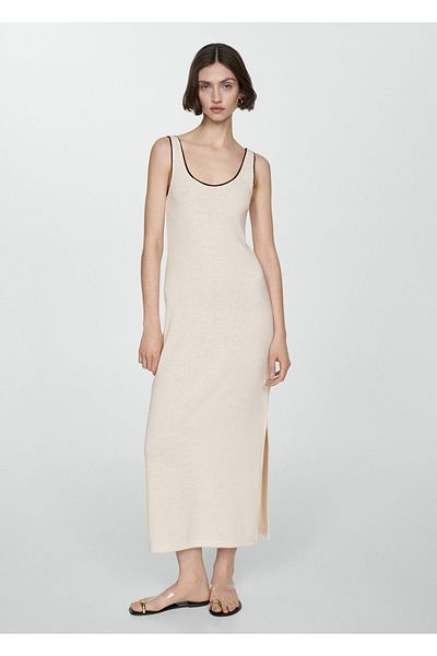 MANGO Woman Φυσικό γυναικείο φόρεμα 67968648