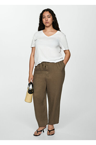 MANGO Weißes Damen-T-Shirt 77120582