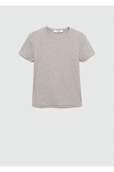 MANGO Woman Gray Women's T-Shirt 77920622