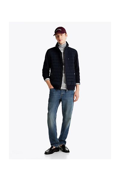 Tommy Hilfiger Pánská mikina se stojatým límečkem na zip s prošívanou kapsou MW0MW37461-DW5