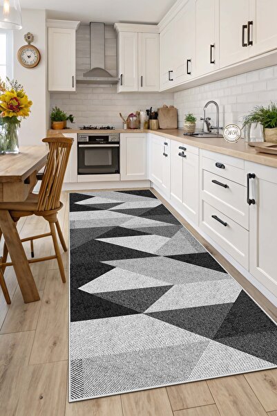 West Home Dijital Baskı Yıkanabilir Kaymaz Taban Salon Halısı Mutfak Halısı Y...