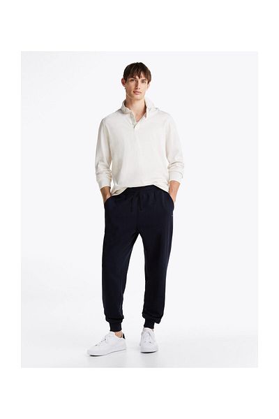 Tommy Hilfiger Férfi pamut kötél megkötött elasztikus szárú sötétkék melegítőnadrág MW0MW37236-DW5