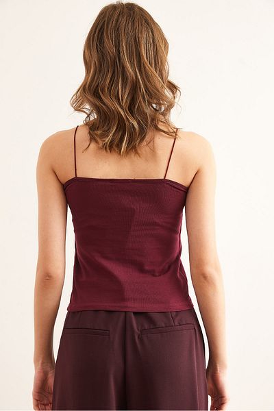 Olalook Burgunderroter Lycra-Body mit Seilriemen für Damen BDY- 00000042