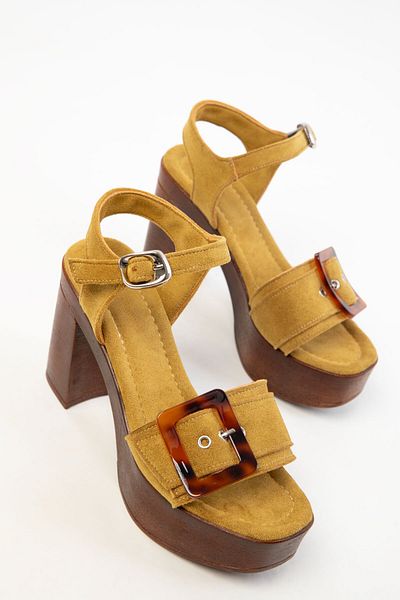SOHO Klassische Damenschuhe mit Absatz aus grünem Wildleder 20330