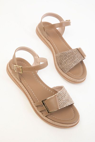 SOHO Nerz-Stroh Damen Sandalen 20395