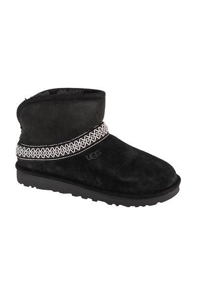 UGG Dámské semišové černé boty a botičky se vzorem na kotník 1158262 -ČERNÁ