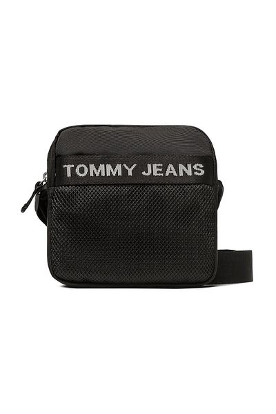 Tommy Hilfiger 18x17x6 Geantă neagră pentru bărbați cu fermoar Tjm Essential Square Reporter