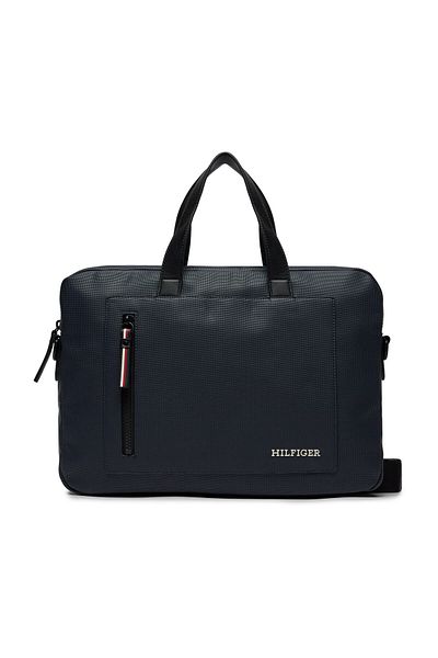 Tommy Hilfiger Námornícka modrá pánska taška na notebook 30x28x10 cm TH PIQUE SLIM COMPUTER BAG