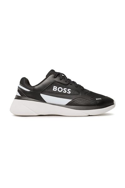 BOSS Tenis negru casual pentru bărbați, cu logo cu detaliu din plasă 50487577 -010