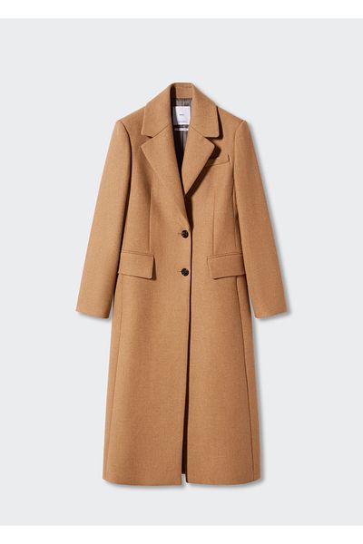 MANGO Γυναικείο παλτό Dark Camel 37989097