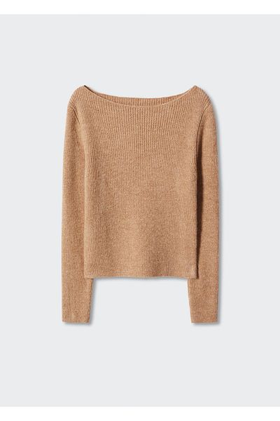 MANGO Women's Dark Camel Sweater 47121315