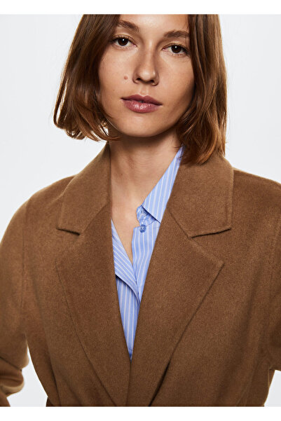 MANGO Woman Koyu Camel Kadın  Kaban 37045129