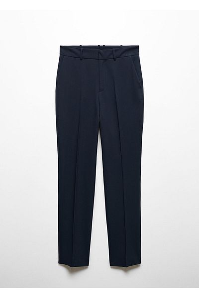 MANGO Pantaloni de damă albastru strălucitor -57450033