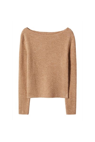 MANGO Women's Dark Camel Sweater 47121315