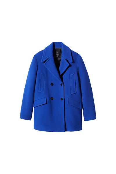 MANGO Women's Blue Coat 37936719