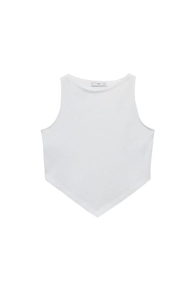 MANGO Woman Tricou alb pentru femei 67007937