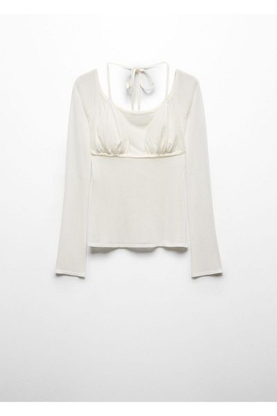 MANGO Woman Λευκό Γυναικείο Μπουστάκι 67009605