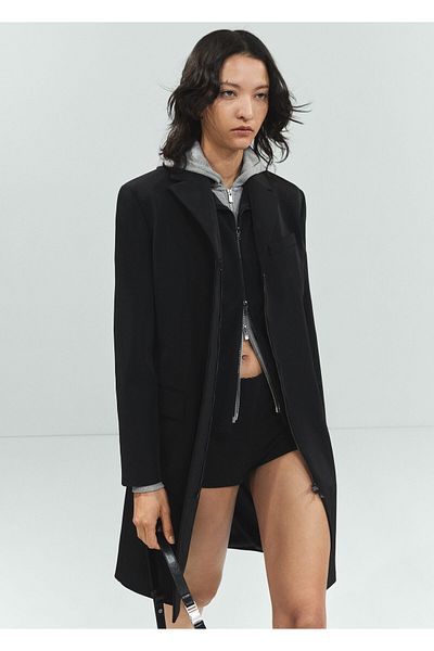 MANGO Woman Black Women's Coat 67083699