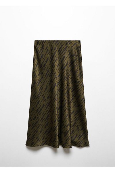 MANGO Woman Spódnica damska khaki 67060465