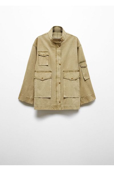 MANGO Woman Khaki Women's Coat 67066316