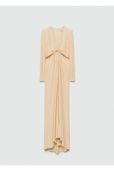 MANGO Woman Φυσικό γυναικείο φόρεμα 67009248