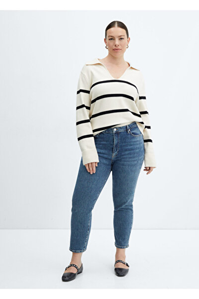 MANGO Woman Koyu Denim Kadın Jeans 57925148-TO