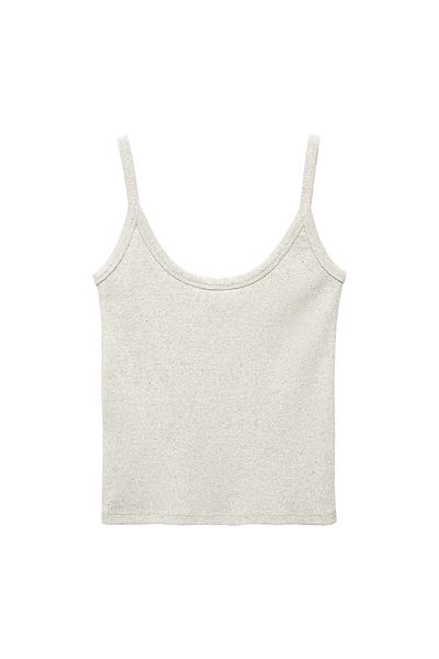 MANGO Damen-Bustier in Metallgrau 67013700