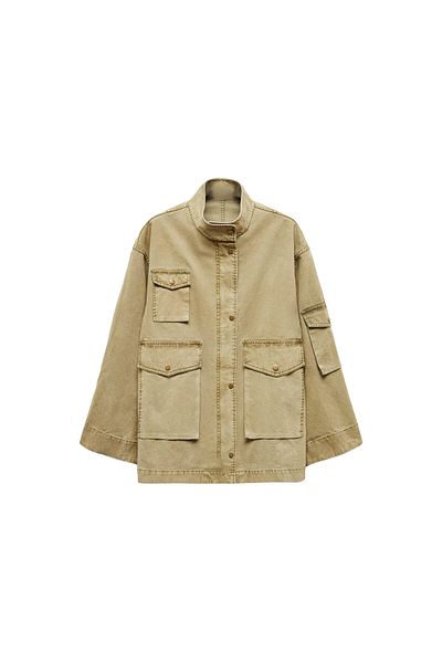 MANGO Woman Khaki Women's Coat 67066316