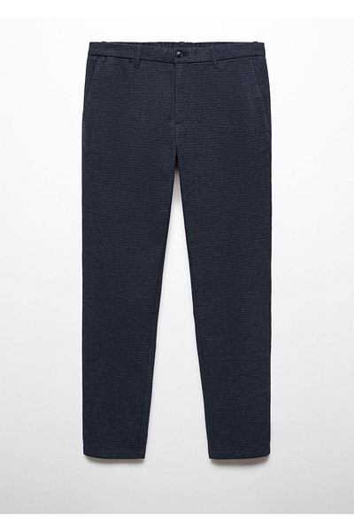 MANGO Navy Blue Men's Trousers 67100635