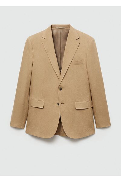 MANGO Ανδρικό σακάκι Blazer Dark Camel 77110587