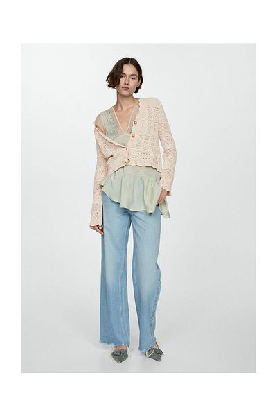 MANGO Woman Strickjacke mit durchbrochenen Details
